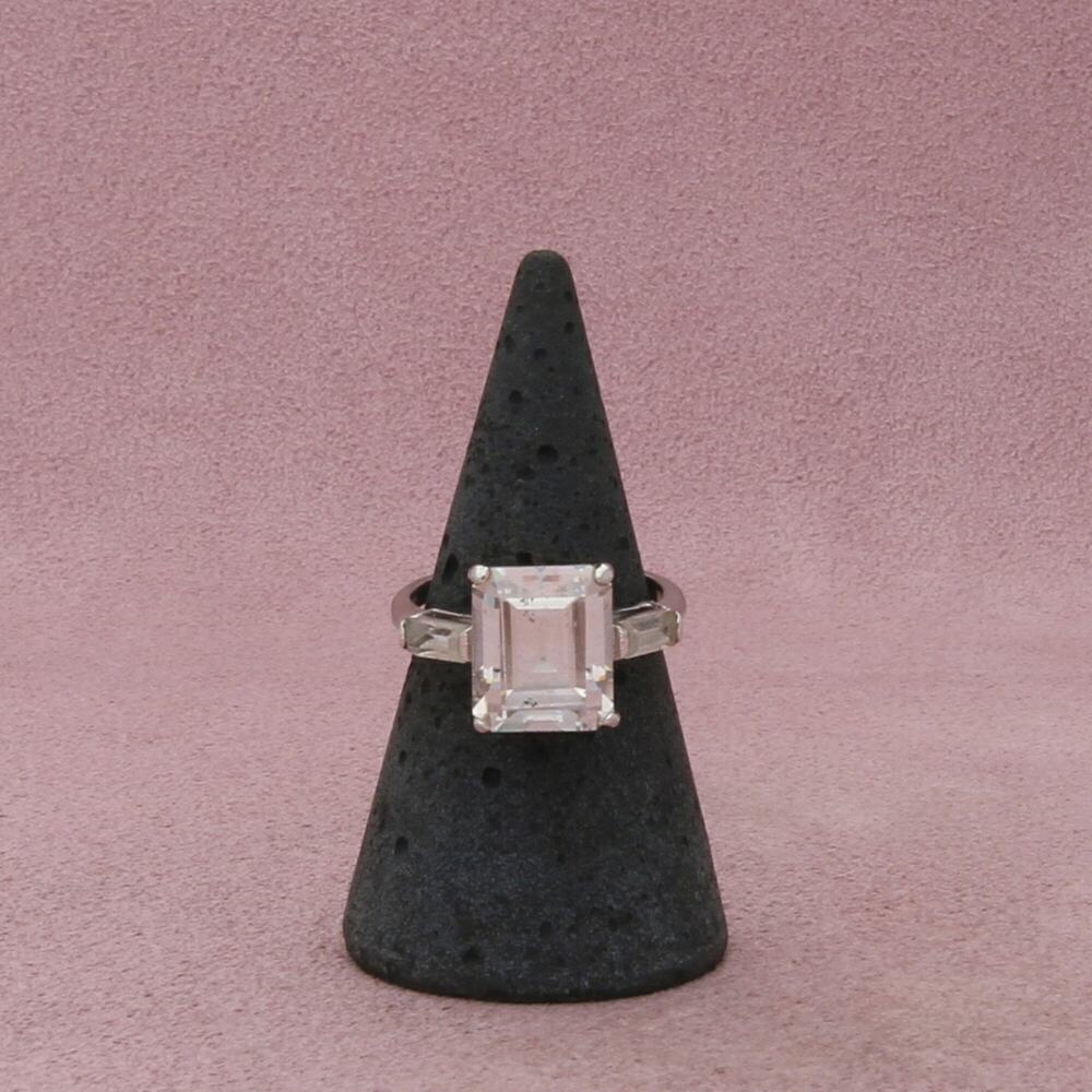 joseph esposito sterling silver clear cz engagement ring size 6.5